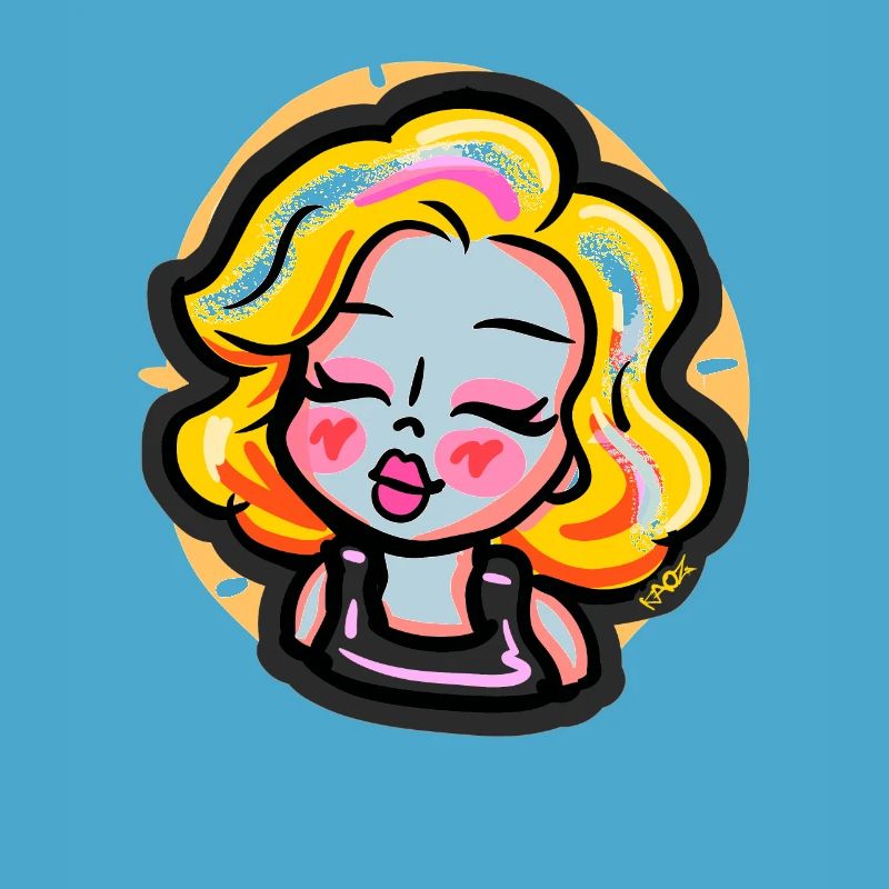 Blondes Cartoon-Mädchen im Comic-Stil