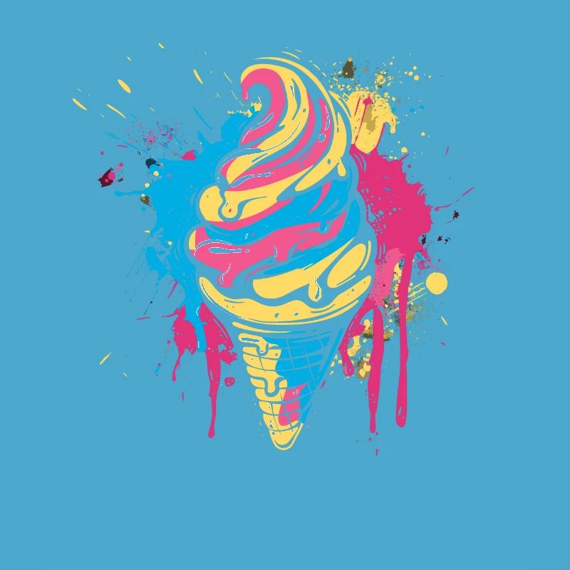 Eiswaffel Farbklecks