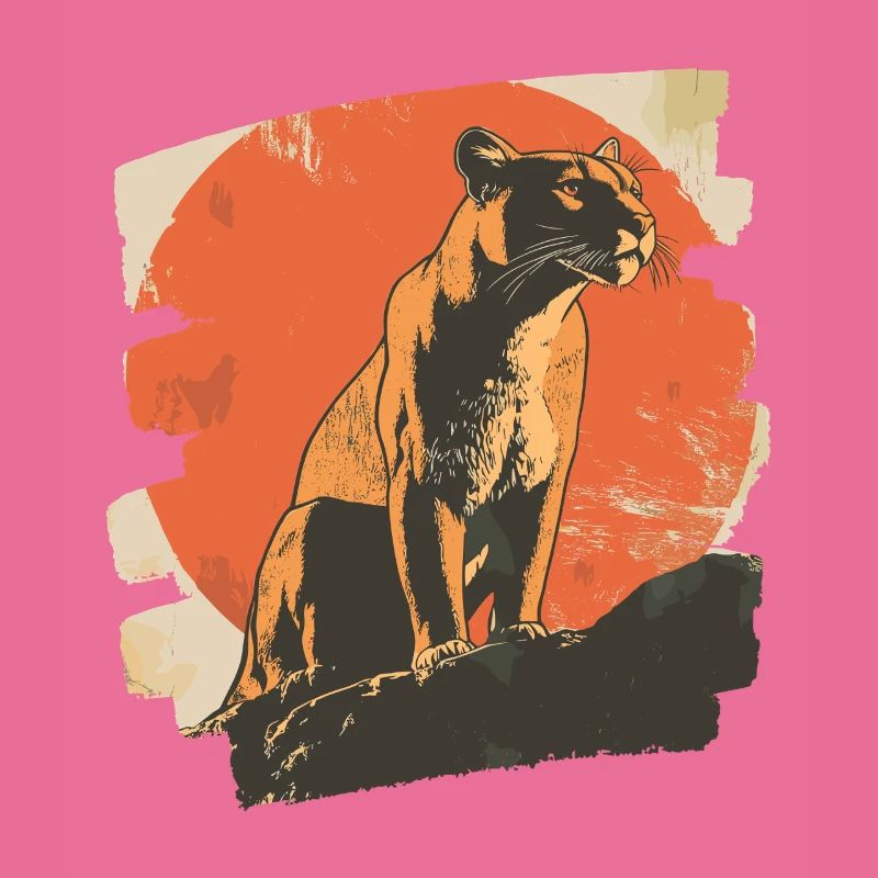 Lion from mountain Retro