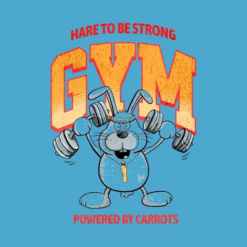 Hare To be Strong Strength Training Bunny Saying