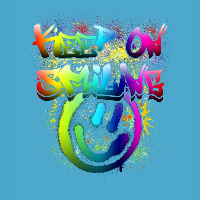 Conception de graffiti de visage heureux coloré