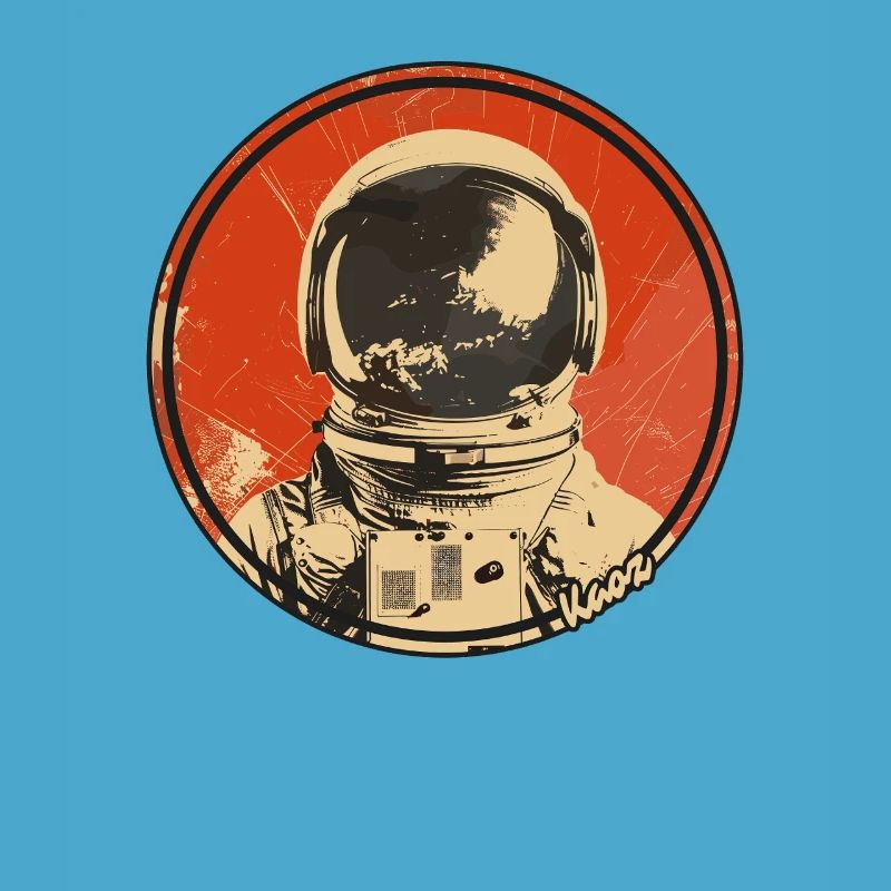 Conception spatiale rétro astronaute