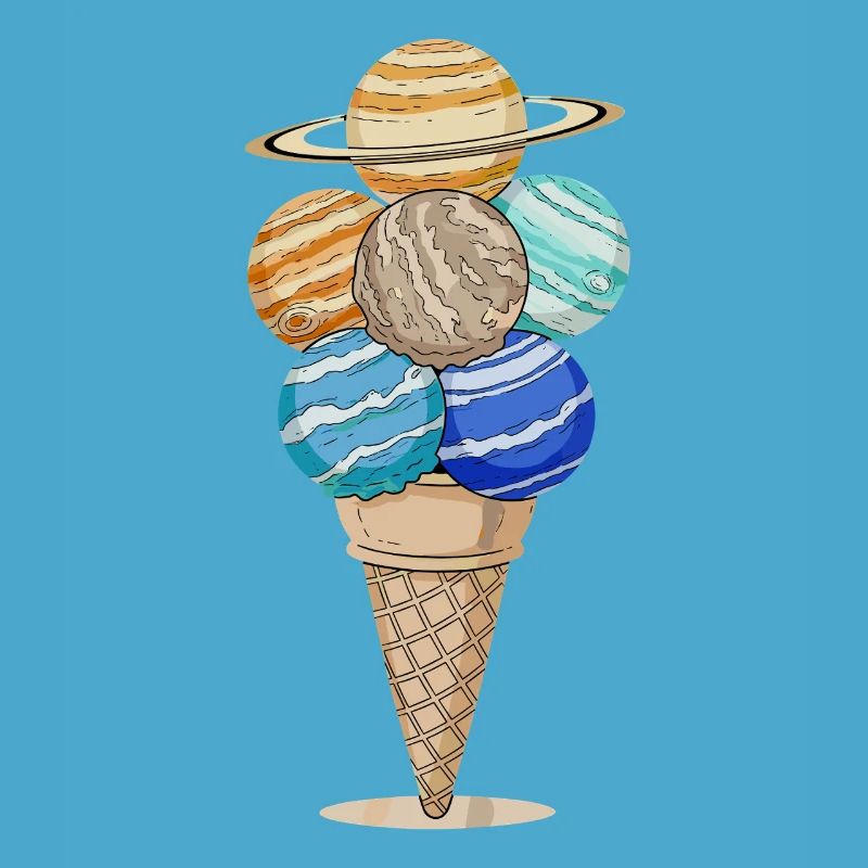 Cône de crème glacée Planet dans le style anime