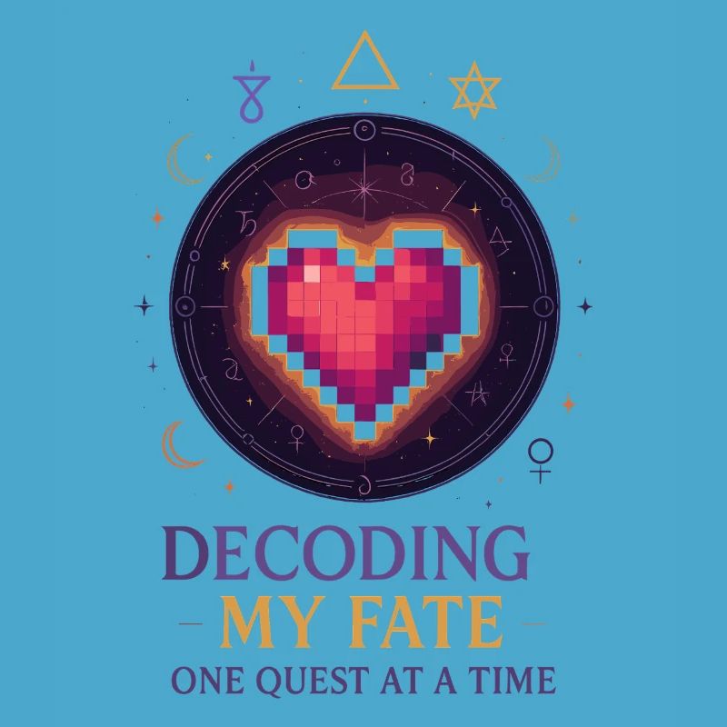 Décoder le destin : Pixel Art du cœur
