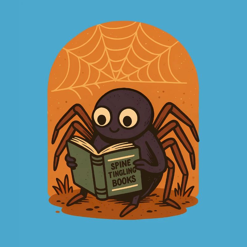 Spider reader insect design with sunset
