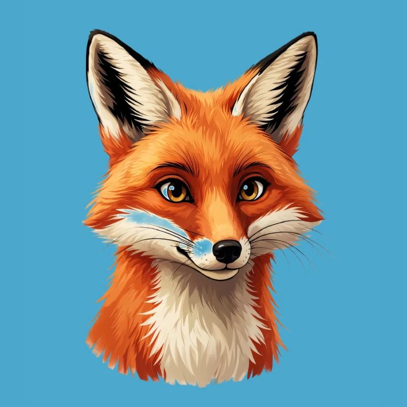 Warming fox head illustration