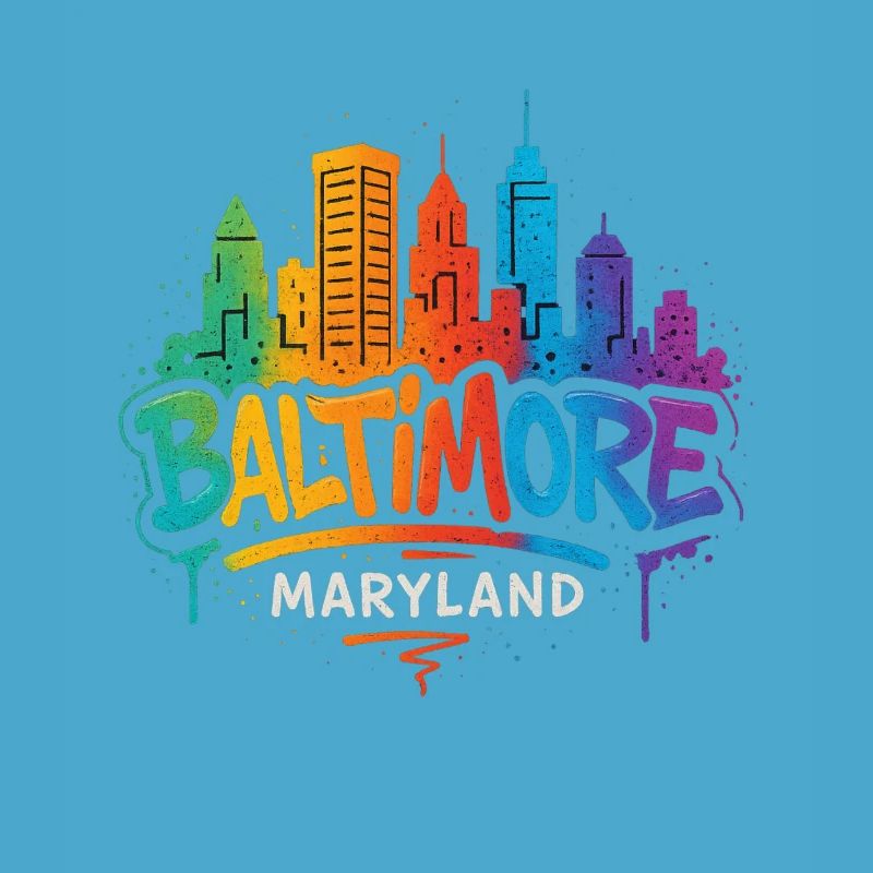 Baltimore Skyline Graffiti