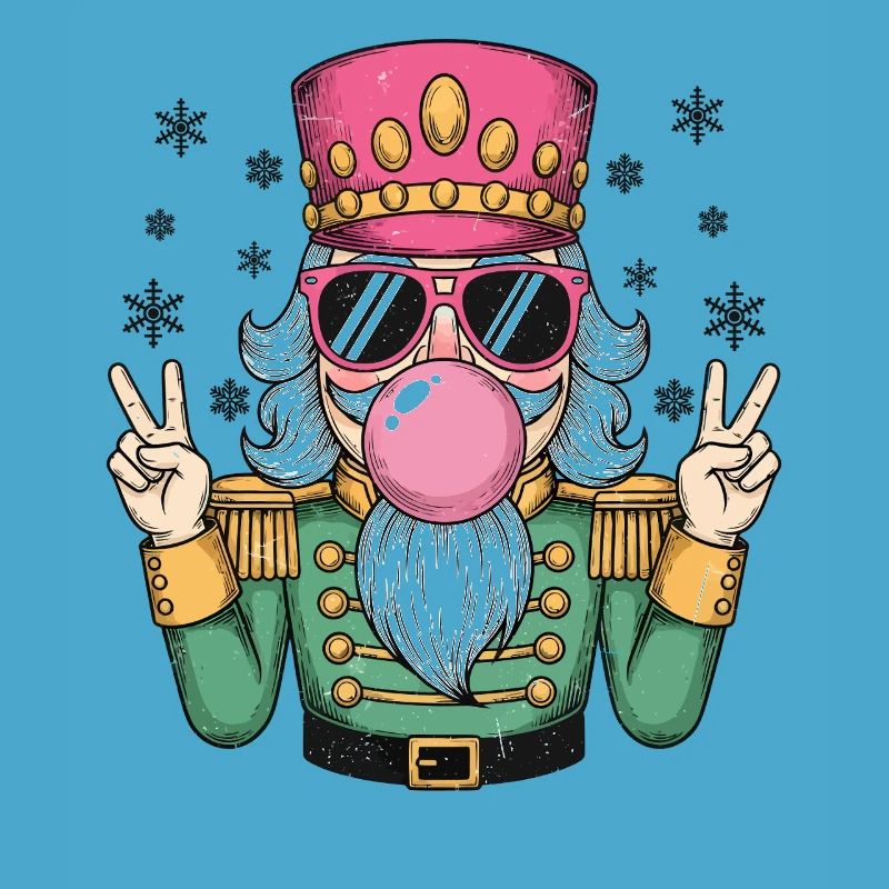 Nutcracker blows chewing gum