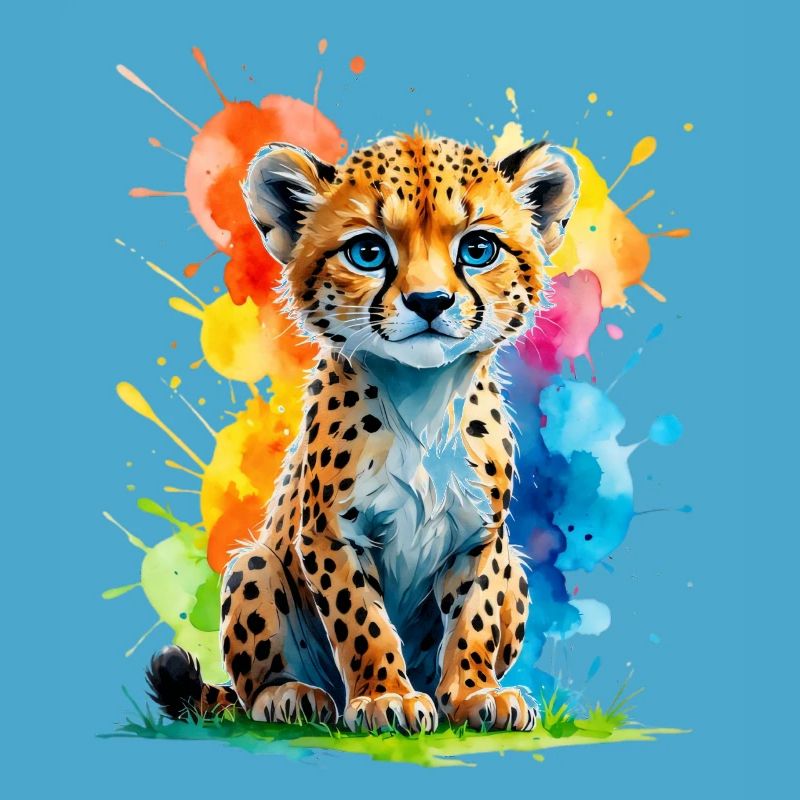 Éclaboussure colorée de petit guépard