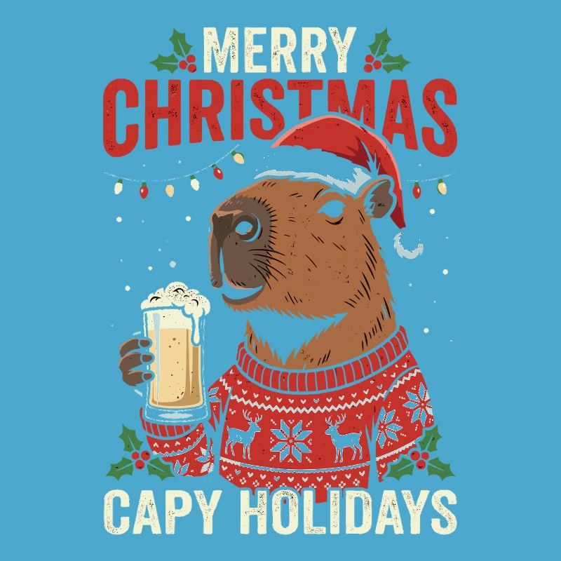 Capybaras Weihnachtsfest Pullover