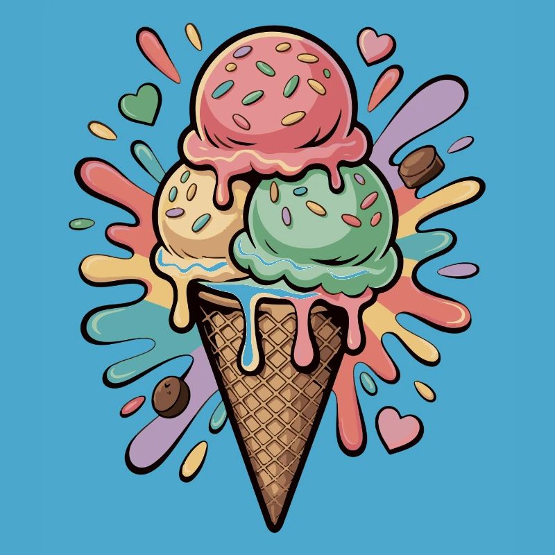 Bunte Eiscreme Explosion