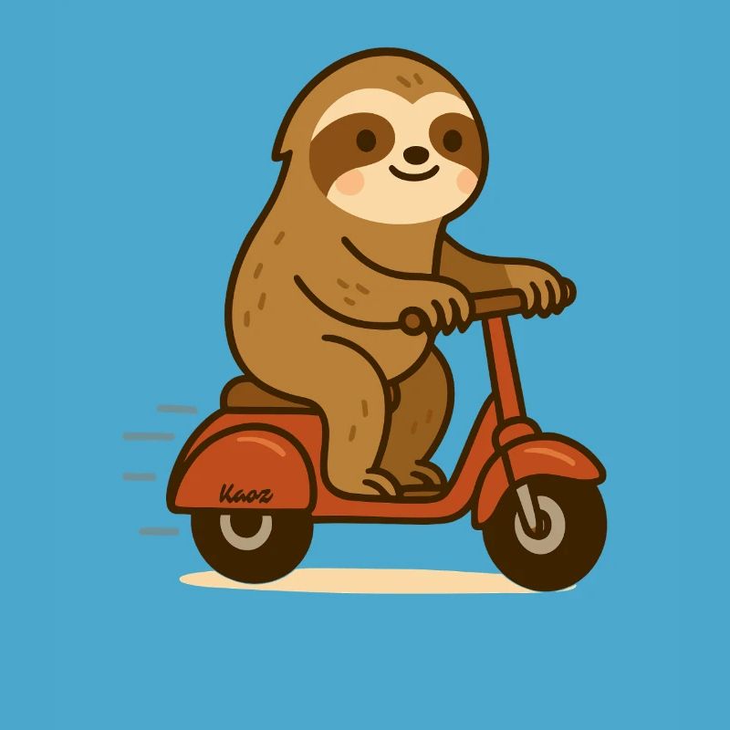 Sloth on scooter