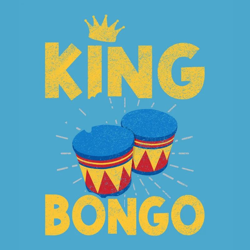 King Bongo Retro Percussion Drummer Design