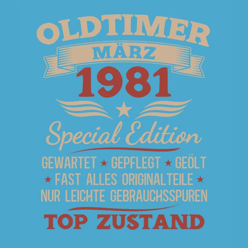 45. Geburtstag Geschenk Mann Oldtimer März 1981