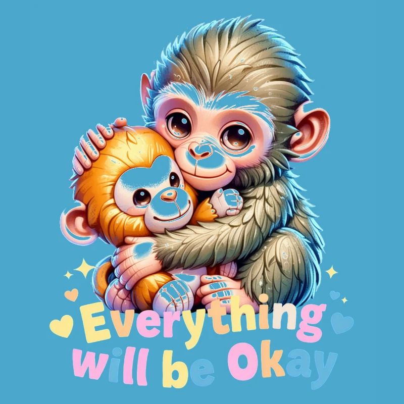 Everything Will Be Okay Monkey Hug