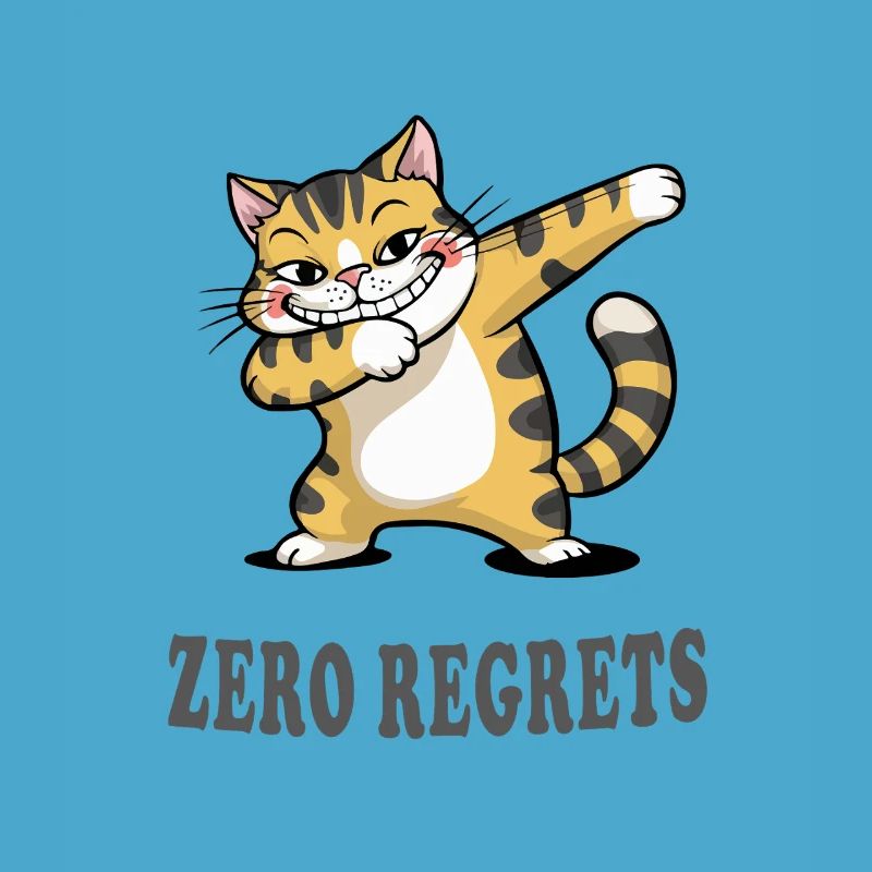 Zero Regrets : design sarcasme de chat drôle
