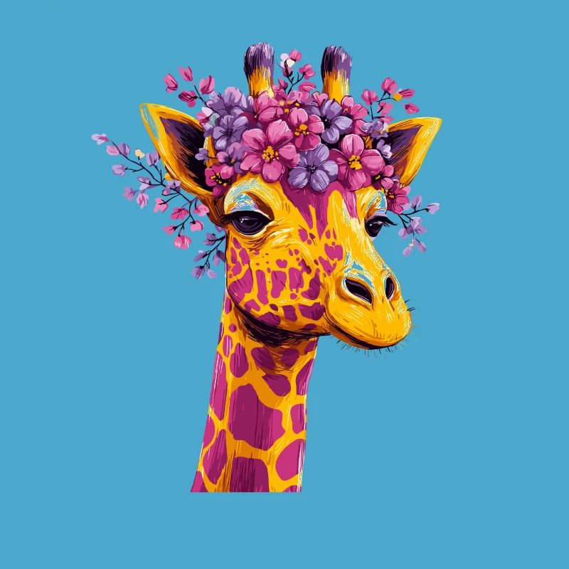 Giraffe Blütenkrone Farbexplosion