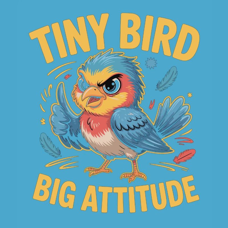 Tiny Bird Big Attitude Vogel Spruch
