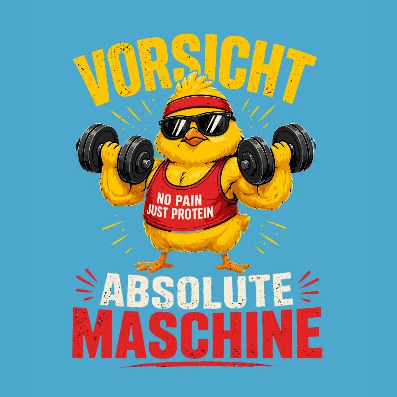 Caution Absolute Machine No Pain Just Protein
