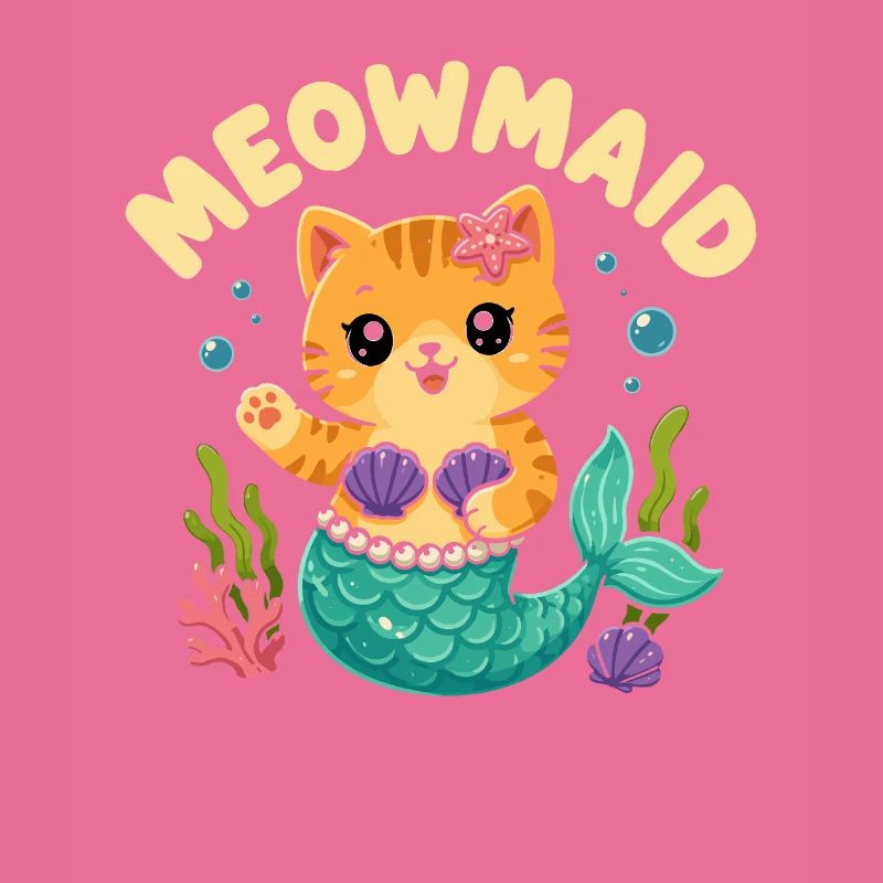 Jeu de mots Chat sirène-chat mignon