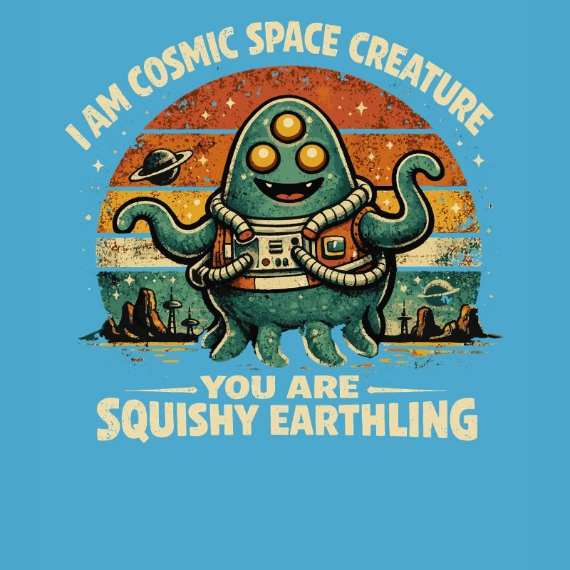 Cosmic Space Creature Alien Retro Design