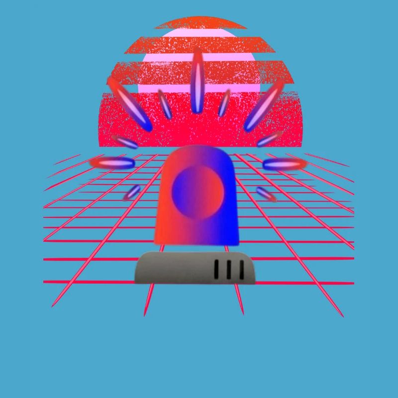 Néon Rétro Synthwave Siren Blue Light