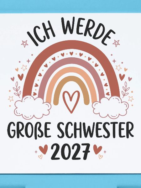 Große Schwester 2027 Boho Regenbogen
