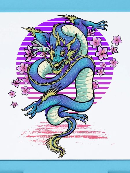 Drache Kirschblüten Fantasy