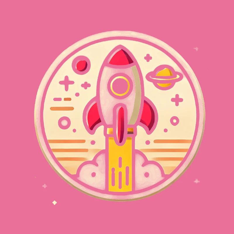 Fusée rétro perdue dans l’espace Graphique