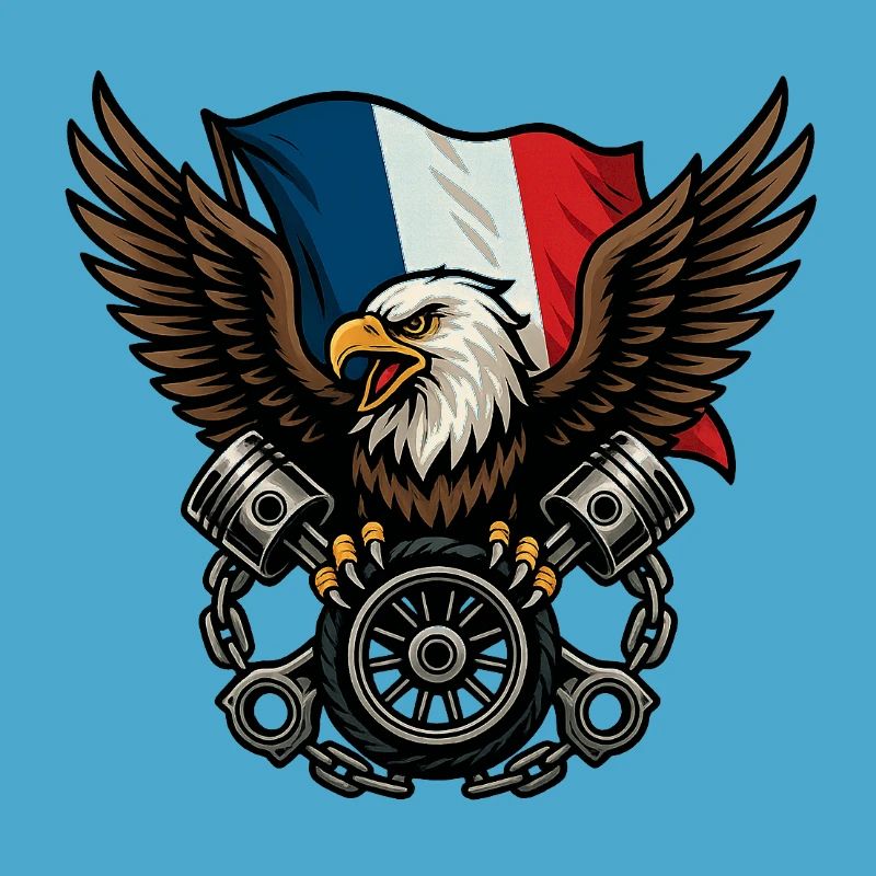 French Eagle with Flag