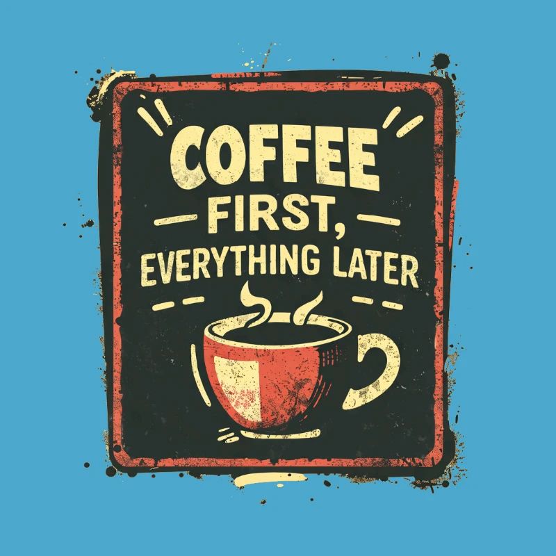 Coffee First, Everything Later Kaffe Spruch Lustig