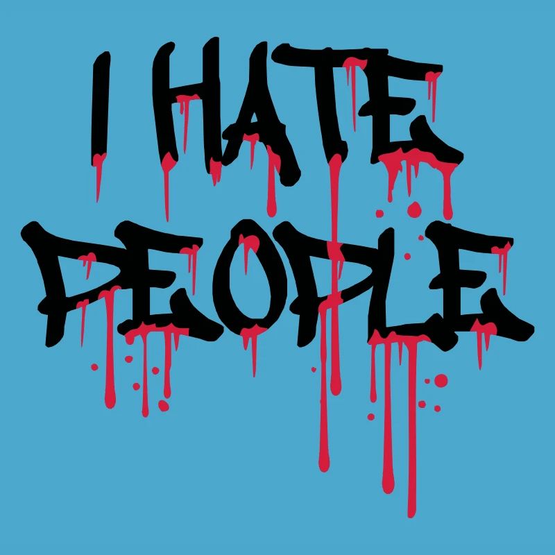 cool i hate people text graffiti spray drops blu