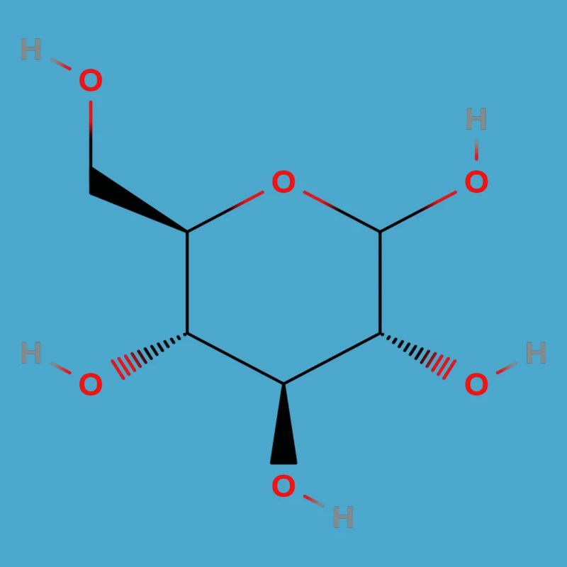 Glucose Molecule - Colored Structural Formula