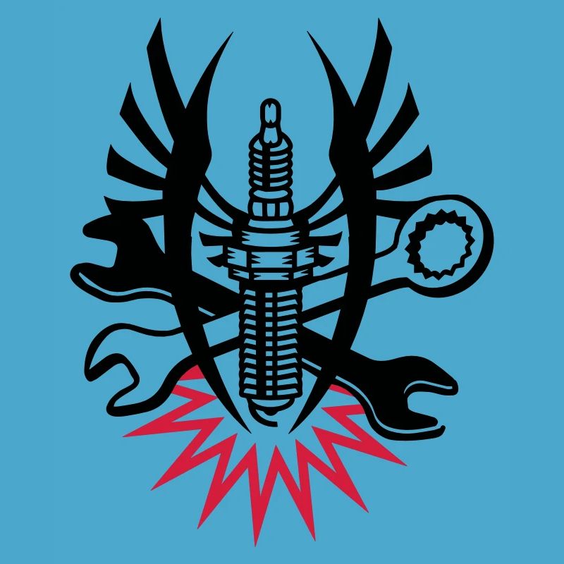 A spark plug with two wrenches