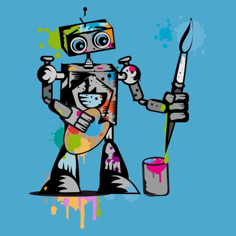 A robot with a brush