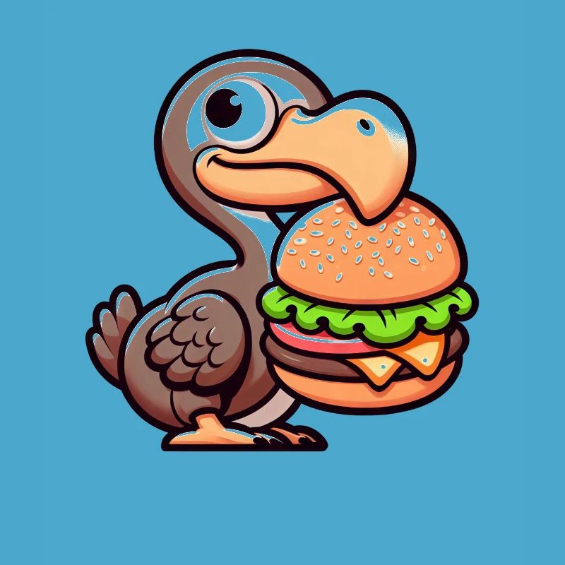 Whimsical Dodo Burger Chibi Hamburger