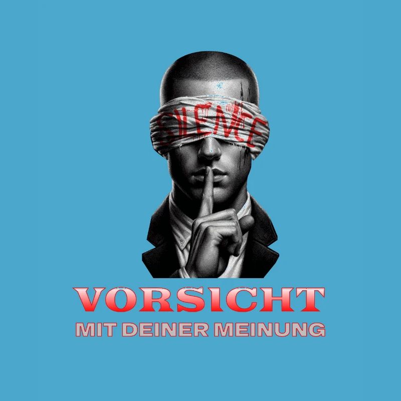 Vorsicht, Subtile Botschaft mit Augenbinde
