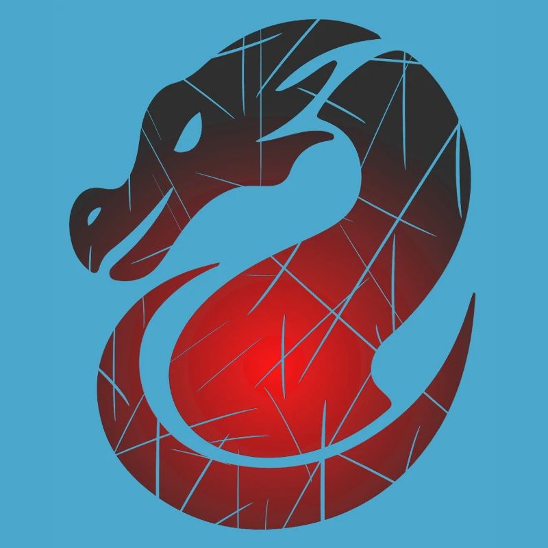 Roter Drachen mit Split-Textur