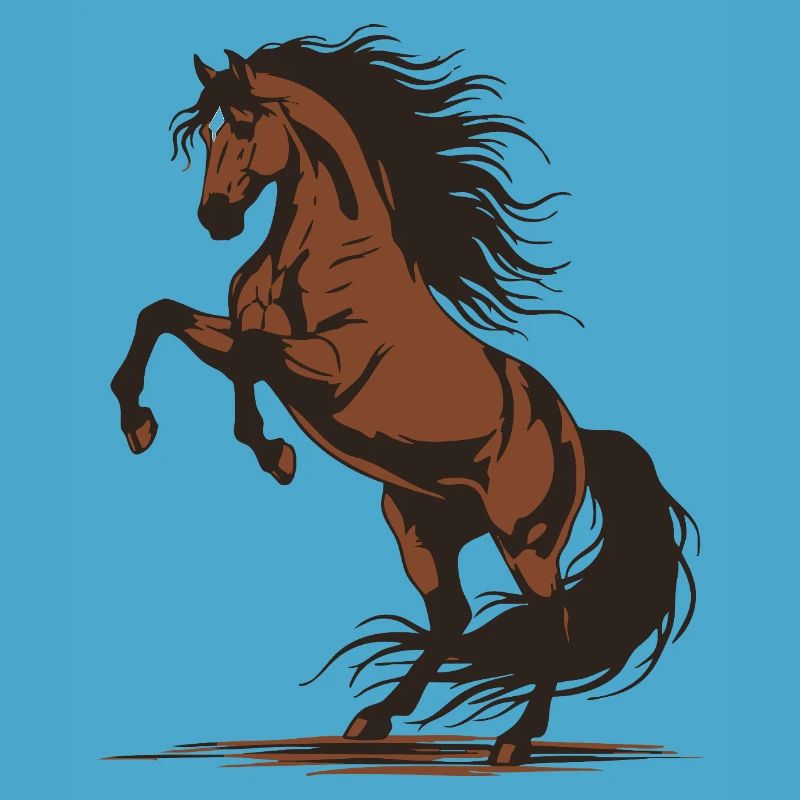 Demonstration eines wilden Reithengstes mit springendem Pferd