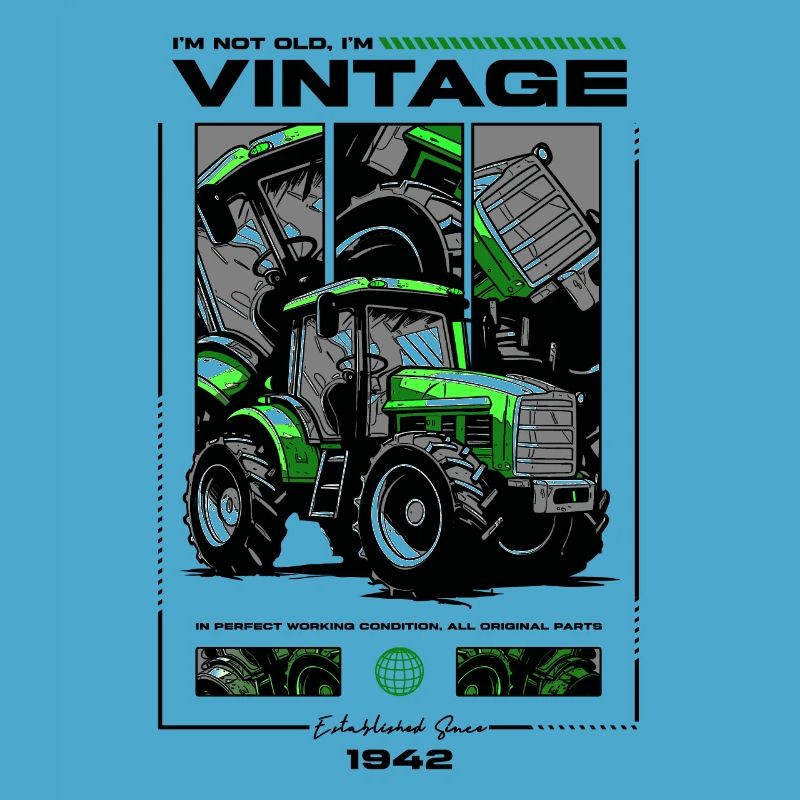 Oldtimer Traktor Bauer Geburtstag Geboren 1942