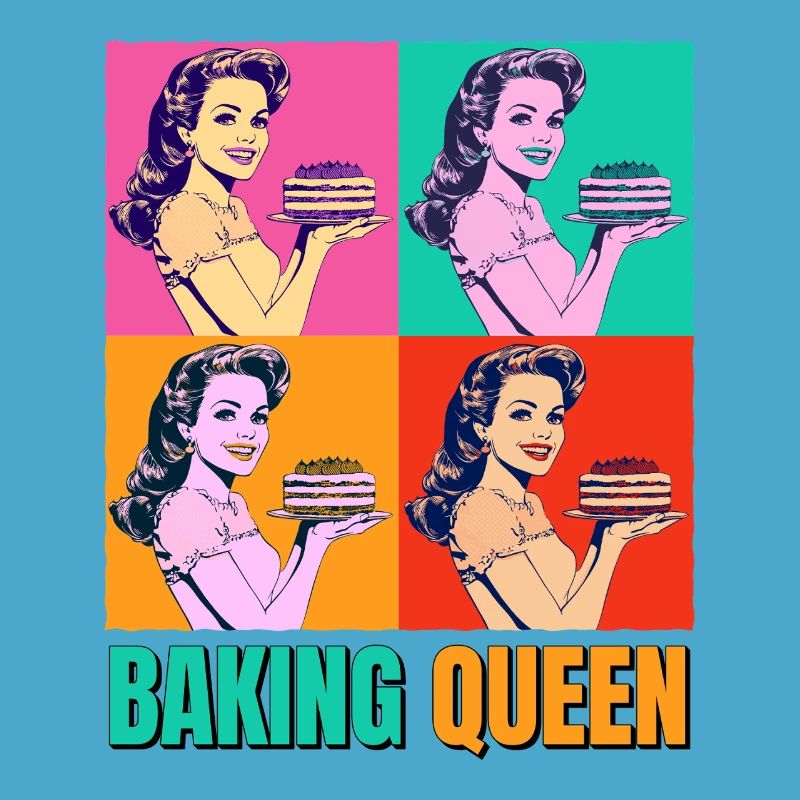 Backen Torte Backkönigin Backfee Bäckerin Pop Art