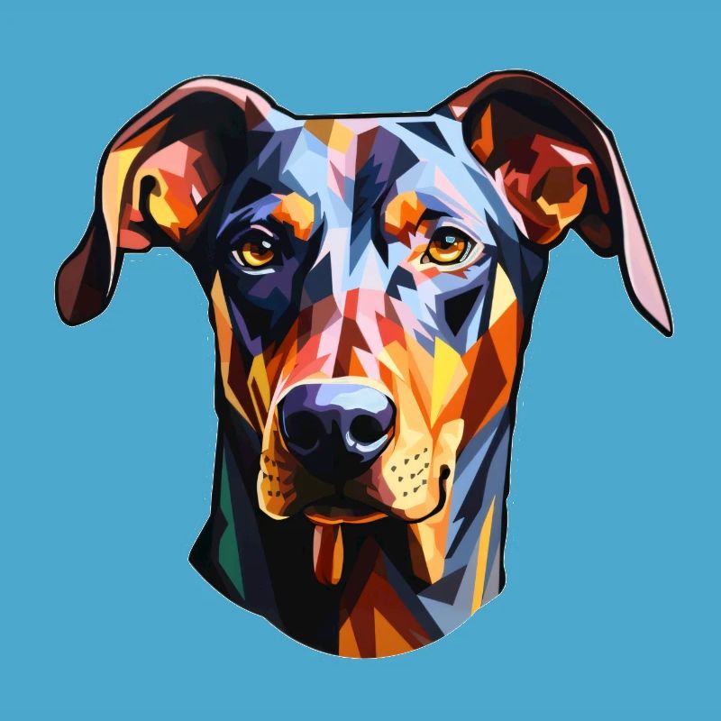 Doberman Head Psychedelic