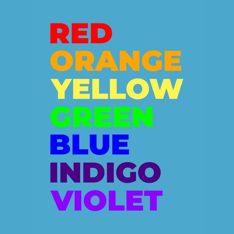Rainbow colours