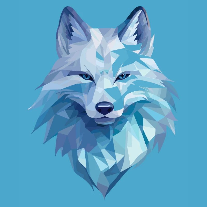 Arctic fox in polygon style