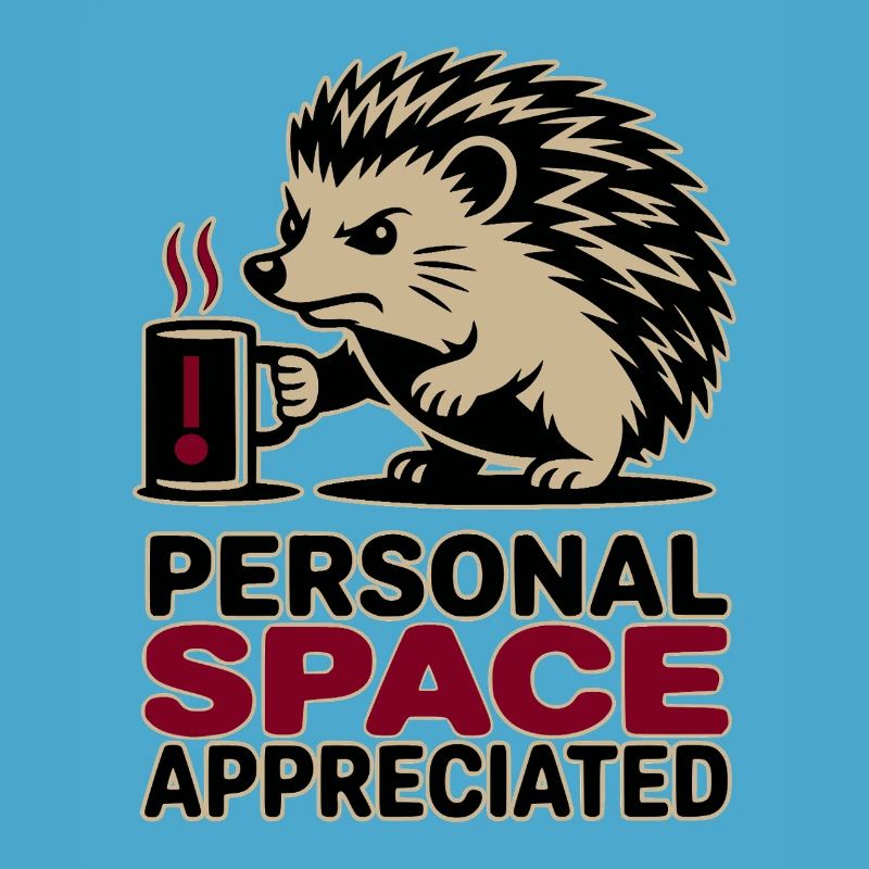 Grumpy Hedgehog Persönlicher Raum Introvertierter Kaffee