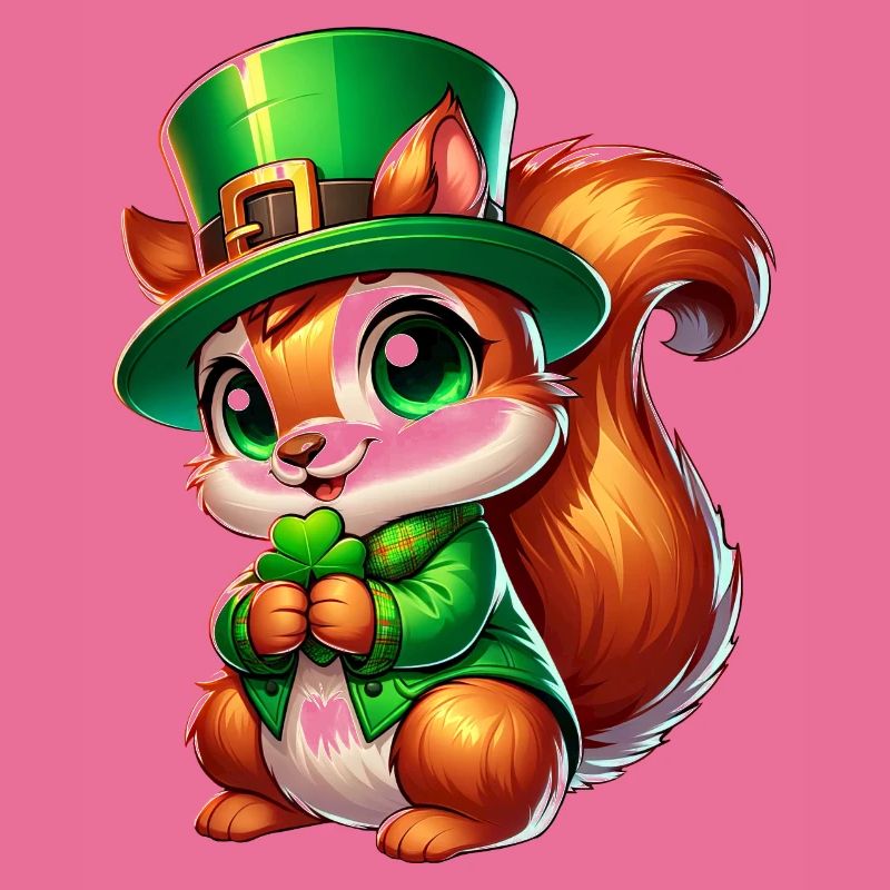 Conception de bande dessinée écureuil mignon de la Saint-Patrick