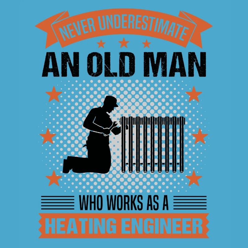 Heating engineer Old man saying gentlemen gift
