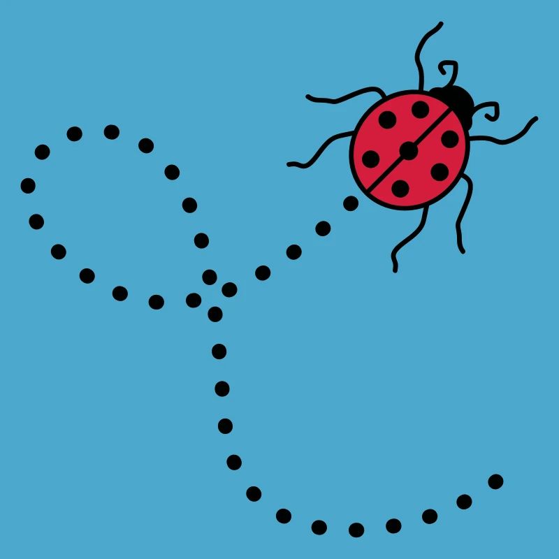 line dashed path path ladybug small sues