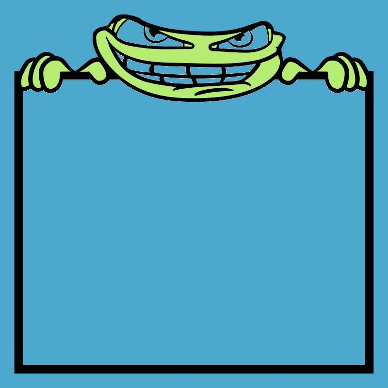 frog shield hide frame text write mau
