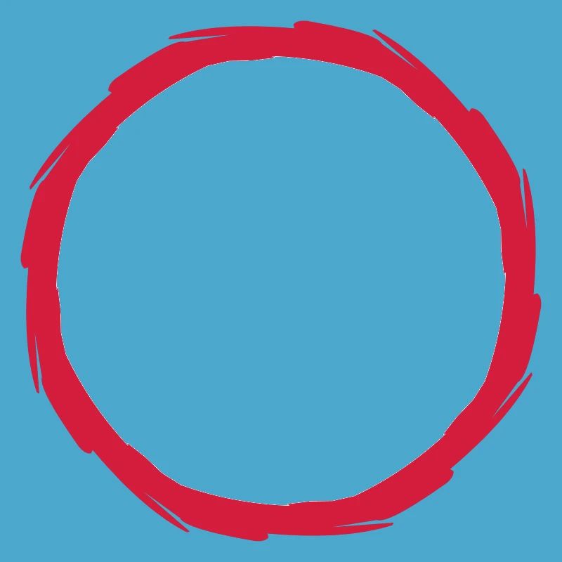 red ring circle round frame outline contour path